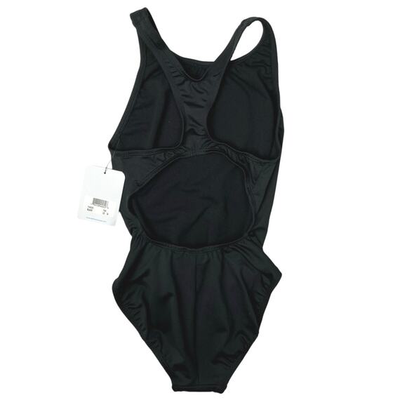 Dolfin NWT Women's Black Scoop Neck Stretchable Aquashape One Piece Swimsuit 34 - Picture 2 of 4